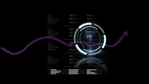 Futuristic Data Visualization with Digital Interface Graphics