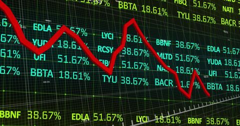 Stock Market Decline with Red Graph Showing Slump in Financial Markets - Download Free Stock Images Pikwizard.com