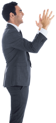 transparent businessman applauding enthusiastically in suit - Download Free Stock Videos Pikwizard.com