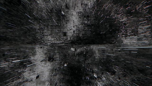 Futuristic 3d cubes in abstract virtual space