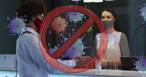 Prevention of virus transmission with face masks in workplace