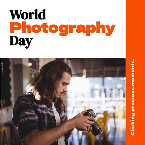 Young Photographer Celebrating World Photography Day - Download Free Stock Templates Pikwizard.com