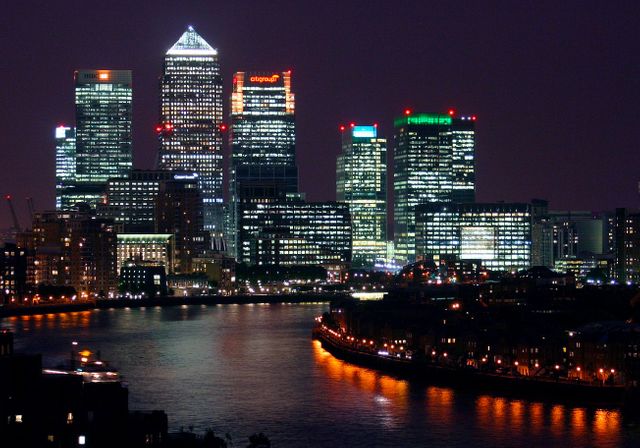 Illuminated London Skyline at Night with Reflections in River Thames - Download Free Stock Photos Pikwizard.com
