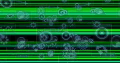 Abstract Digital Light Trails Overlapping Data Transfer Graphics