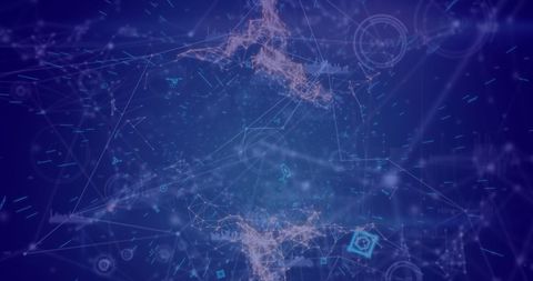 Abstract Digital Network with Data Connections on Blue Background - Download Free Stock Images Pikwizard.com