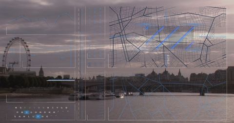 futuristic digital interface over london cityscape illustrating data processing - Download Free Stock Images Pikwizard.com