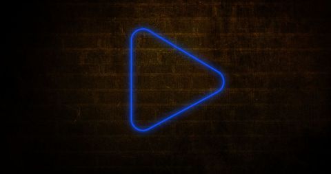 Glowing Neon Arrow on Brick Wall for Social Media Concepts