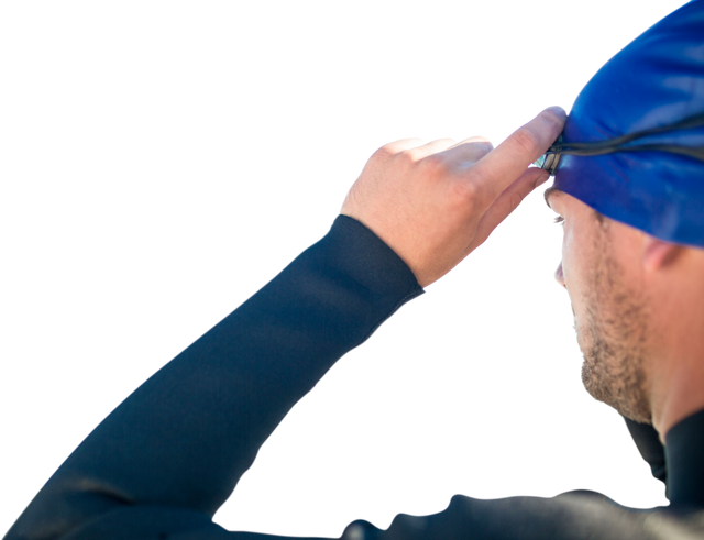 Transparent Image of Swimmer in Blue Cap Ready to Dive - Download Free Stock Videos Pikwizard.com