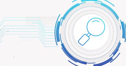 Futuristic Digital Security Concept with Magnifying Glass Icon - Download Free Stock Images Pikwizard.com