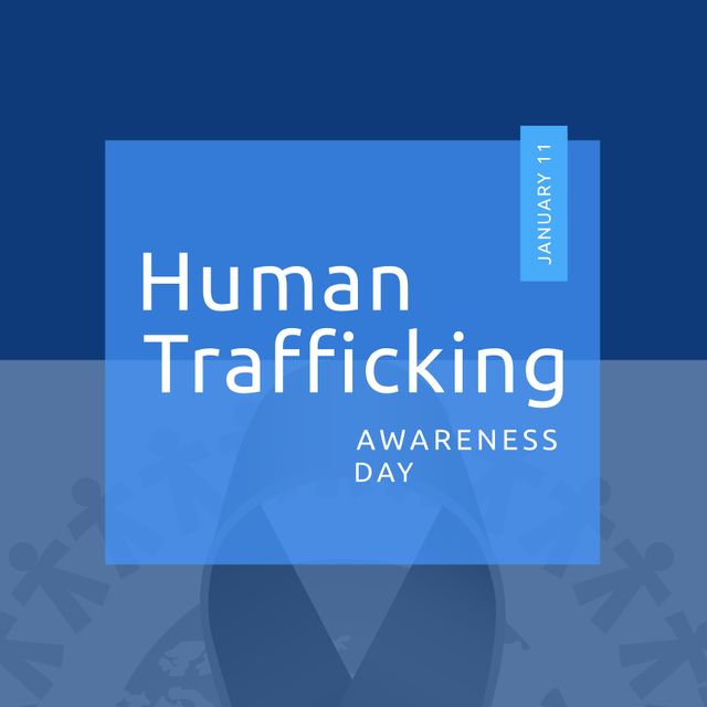 Use this image for promoting Human Trafficking Awareness Day observed on January 11. Ideal for social media posts, educational campaigns, and advocacy websites focused on raising awareness and preventing human trafficking.
