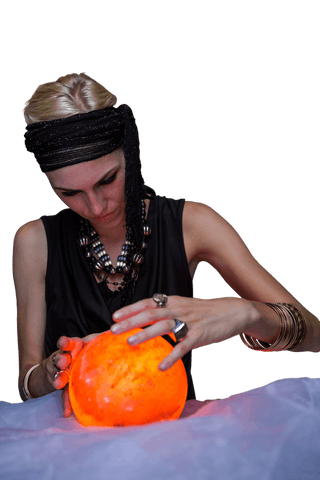 mystical fortune teller with crystal ball on transparent background - Download Free Stock Videos Pikwizard.com