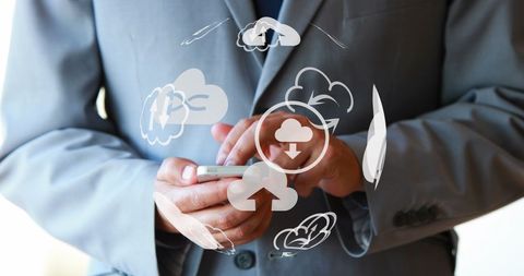 Businessman Engaging with Cloud Computing Technology