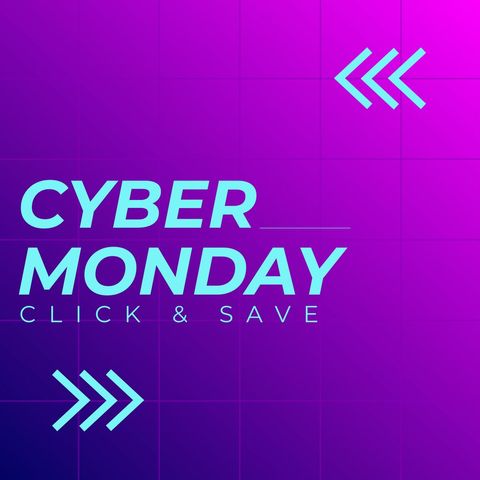 Cyber Monday Shopping Sale Promotion with Purple Background - Download Free Stock Templates Pikwizard.com