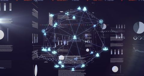 Futuristic Global Digital Network Interface Visualization - Download Free Stock Images Pikwizard.com