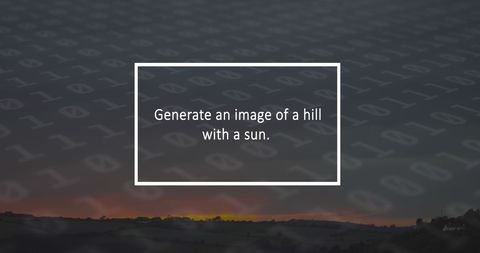 Binary Code and AI Overlay on Serene Landscape Sunset - Download Free Stock Images Pikwizard.com