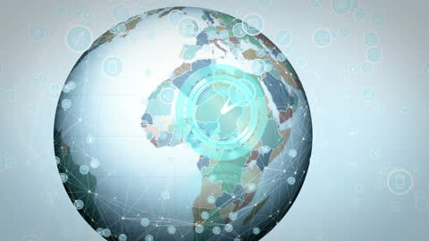 Digital World Connections with Networking Icons