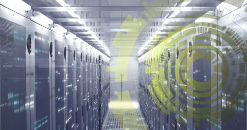 Advanced Technology Server Room with Digital Interfaces - Download Free Stock Images Pikwizard.com