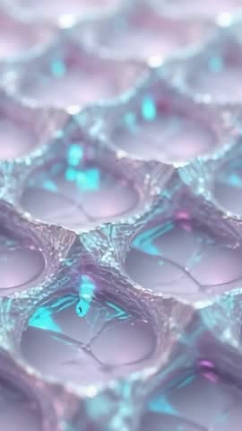 Rippling Hexagonal Grid Forming Viscous Droplets and Bubbles in Iridescent Fluid Loop