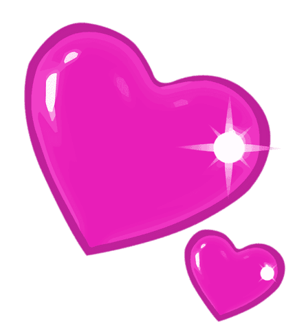 Glossy Pink Cartoon Hearts on Transparent Background - Download Free Stock Videos Pikwizard.com