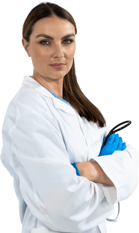 Confident Health Worker with Crossed Arms on Transparent Background - Download Free Stock Videos Pikwizard.com