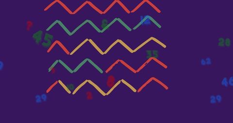Colorful Numbers with Zigzag Pattern on Purple Background - Download Free Stock Images Pikwizard.com
