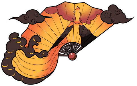 artistic transparent folding fan with lava and dark clouds design - Download Free Stock Videos Pikwizard.com