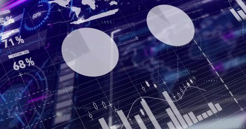 Digital Interface with Charts and Graphs Analyzing Data - Download Free Stock Images Pikwizard.com