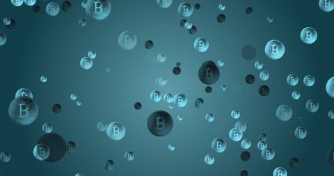 Glowing Bitcoin Symbols on Blue Gradient Background - Download Free Stock Images Pikwizard.com