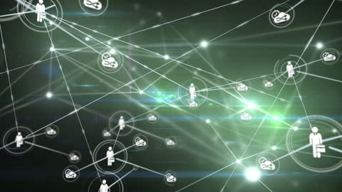 Digital Network Connections with People Iconography