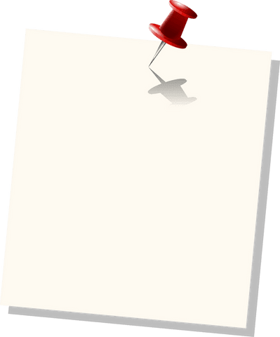 Transparent memo note with red pushpin and shadow effect