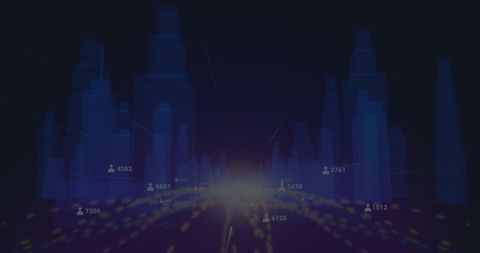 Futuristic Data Processing in Urban Digital Landscape - Download Free Stock Images Pikwizard.com