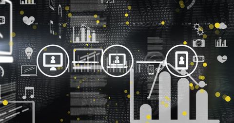 Dynamic Digital Interface with Data Processing and Analytics - Download Free Stock Images Pikwizard.com