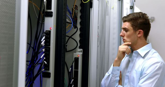 IT Technician Checking Network Servers - Download Free Stock Images Pikwizard.com