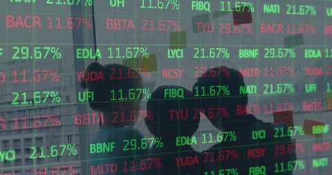 Financial Data Overlay with Business Team - Download Free Stock Images Pikwizard.com