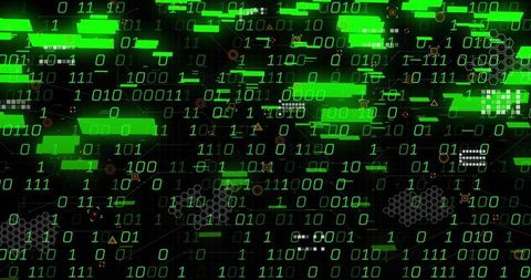 Innovative Digital Interface with Futuristic Binary Code