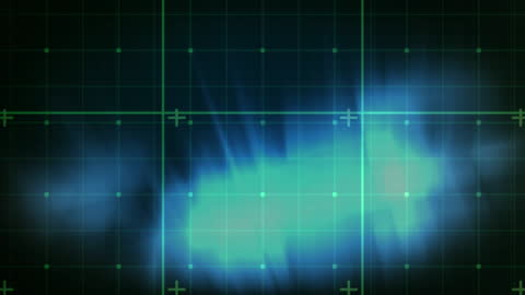 Abstract Blue Digital Interface Grid with Blurred Shapes