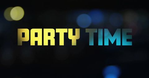 Party Time Celebration Design with Colorful Glowing Lights