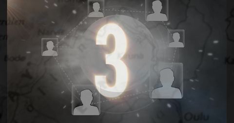 Glowing Number Three in Digital Network Landscape - Download Free Stock Images Pikwizard.com