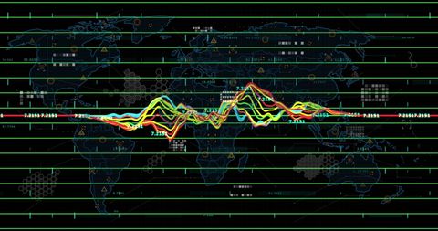 Digital Data Visualization Over World Map in Network Concept - Download Free Stock Images Pikwizard.com