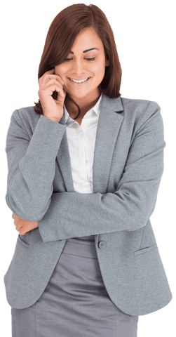 smiling caucasian businesswoman in grey suit on transparent background - Download Free Stock Videos Pikwizard.com