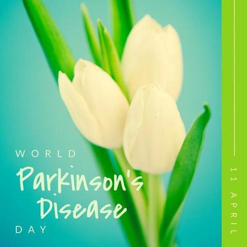 World Parkinson's Day with White Tulips and Green Leaves - Download Free Stock Templates Pikwizard.com