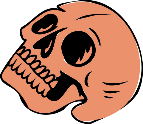 Minimalist Orange Skull Illustration on Transparent Background - Download Free Stock Videos Pikwizard.com
