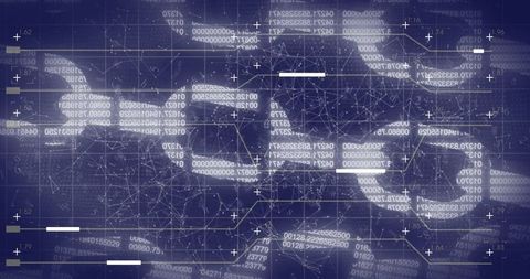 Abstract Digital Chains and Data Processing Technology Concepts