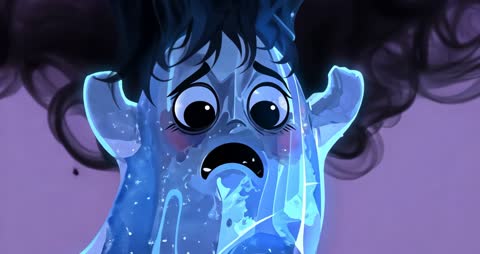 Fearful Water Ghost in Dreamlike Atmosphere