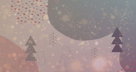 Abstract Holiday Design with Festive Flat Trees and Soft Bokeh - Download Free Stock Images Pikwizard.com