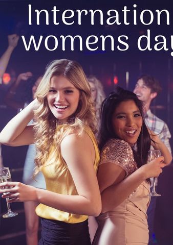 Women celebrating international women's day at a festive party