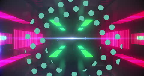 Vibrant Geometric Patterns in Neon Space