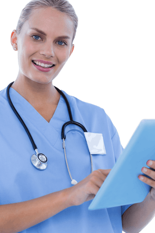 Smiling Medical Doctor with Tablet on Transparent Background - Download Free Stock Videos Pikwizard.com