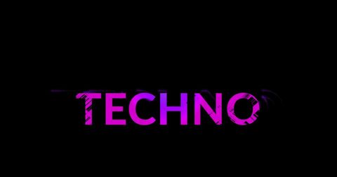 Vibrant Techno Text on Dark Background for Music Events - Download Free Stock Images Pikwizard.com