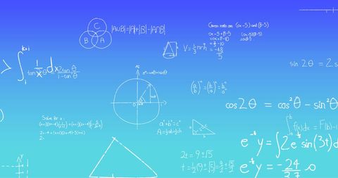 Abstract Mathematical Formulae on Blueprint Background - Download Free Stock Images Pikwizard.com